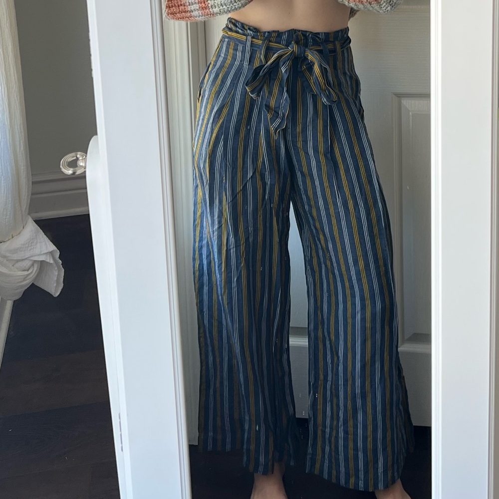 Current Air Blue and Yellow Striped Pants